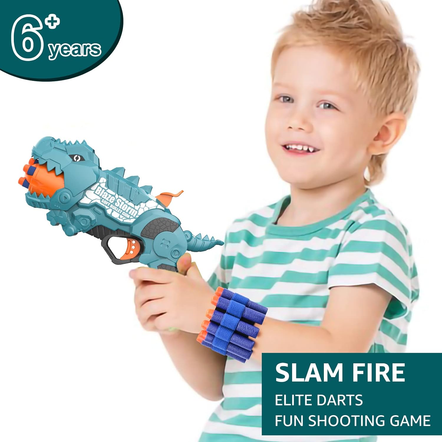 Toy Blaster with 30 Dart Clips and 100 Foam Darts+Dinosaur Blasters Toy for Toddlers39.