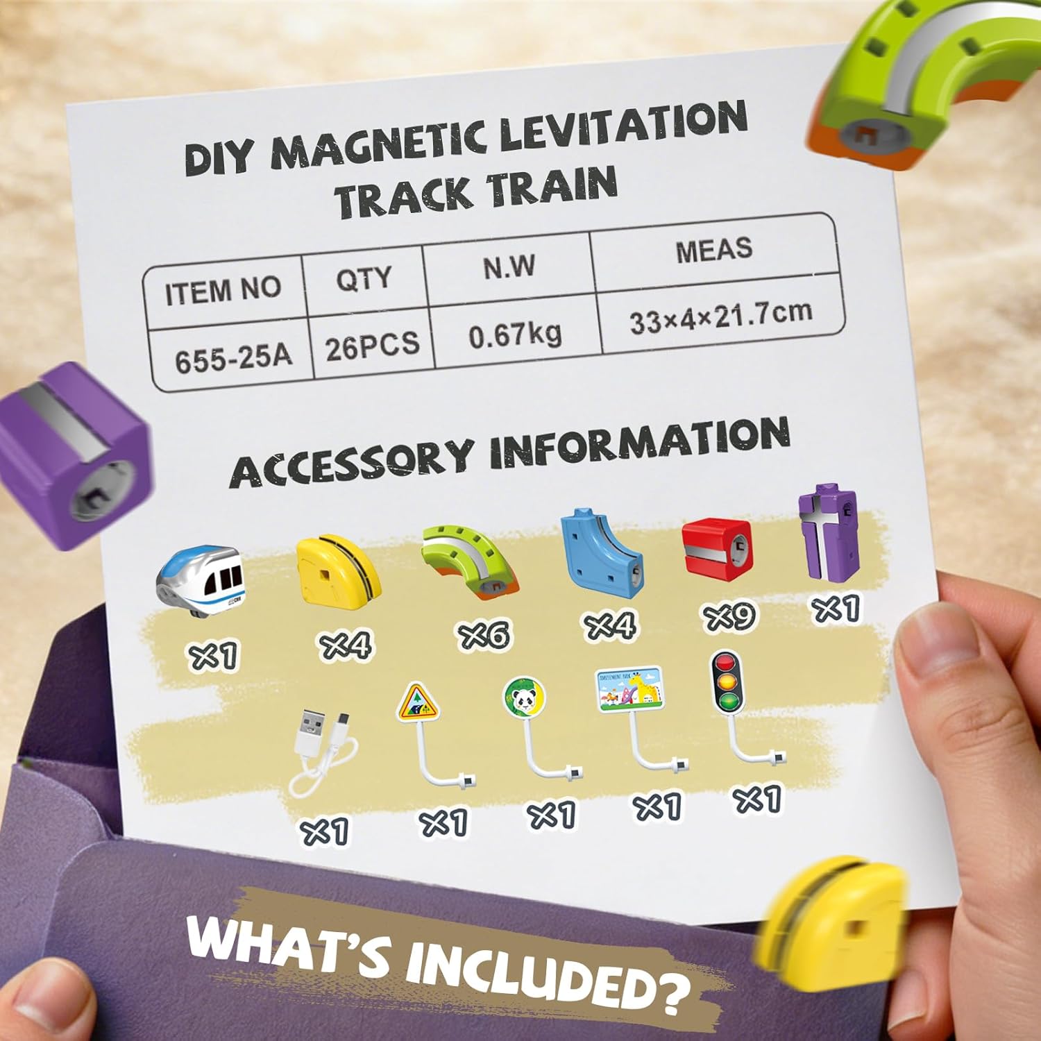 YESHIN Electric Train Set with 3D Flexible Track for Kids Ages 3 4 5 6 7 8 DIY Modular STEM Building Train Tracks and Electric Cars Anti-Gravity Racing Track Building Blocks Toy for Toddlers Ages 3-5