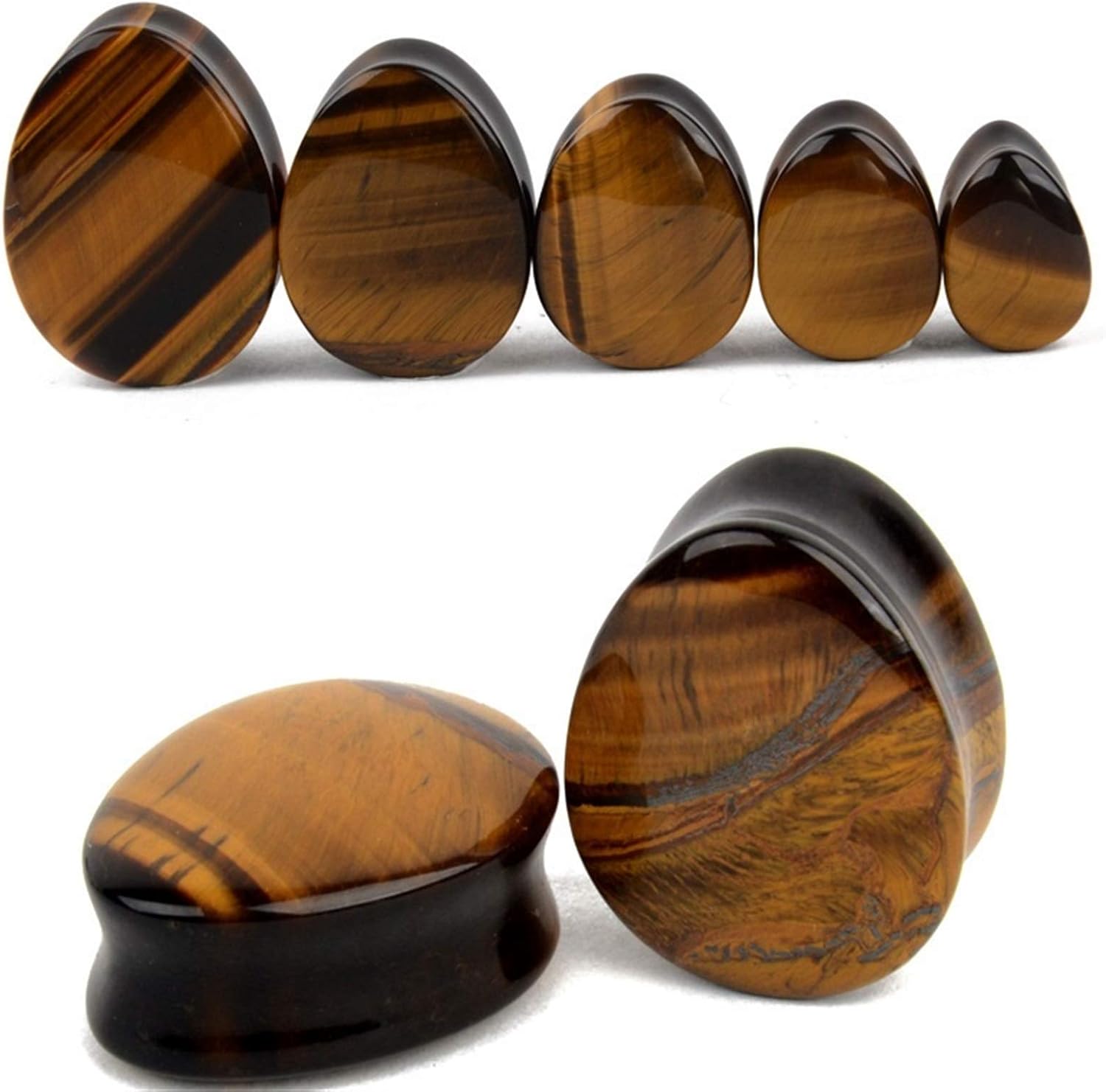 Homeilteds 2 stks Steen Teardrop Oordopjes Tunnel Piercings Plugs