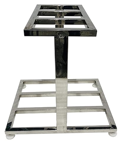 APPLE FURNITURE Office Home Stainless Steel Topless Double Sided Inverter Stand for Home Office with Adjuster and SS Frame for Double Inverter Battery Stand