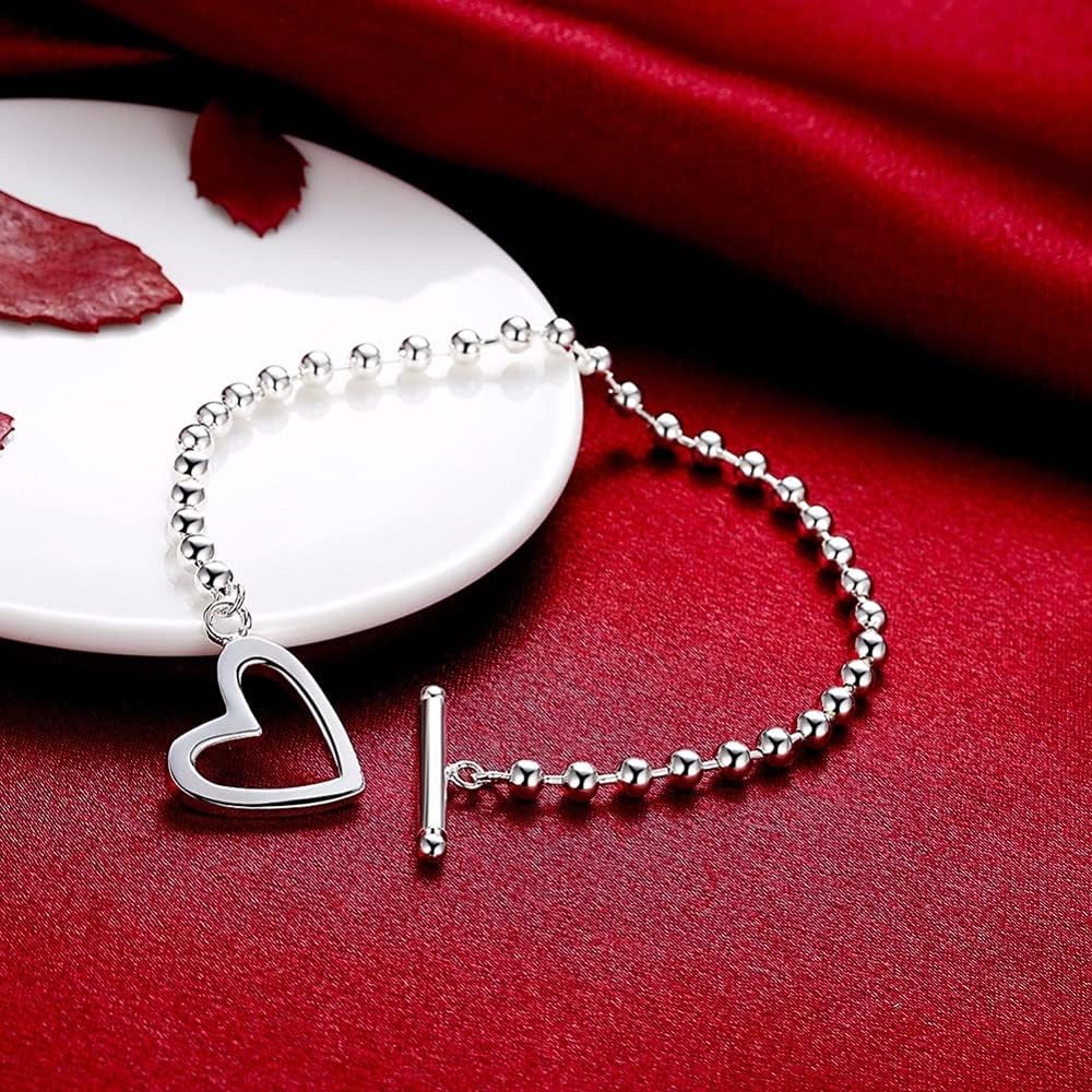 Heart Shaped Beads Bracelet and Bracelet for Women Elegant Thin Jewellery