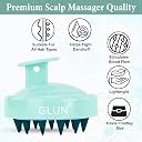GLUN® Pack of 2 Scalp Shampoo Brush – Silicone Hair Scalp Massager for Dandruff Removal & Deep Cleansing (Turquoise) gallery image