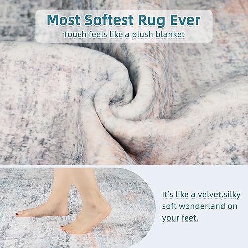Miniatura 26 de Dripex Alfombra de piel sintética de conejo de 5 x 7 pies, alfombras esponjosas para sala de estar, alfombras lavables a máquina para dormitorio