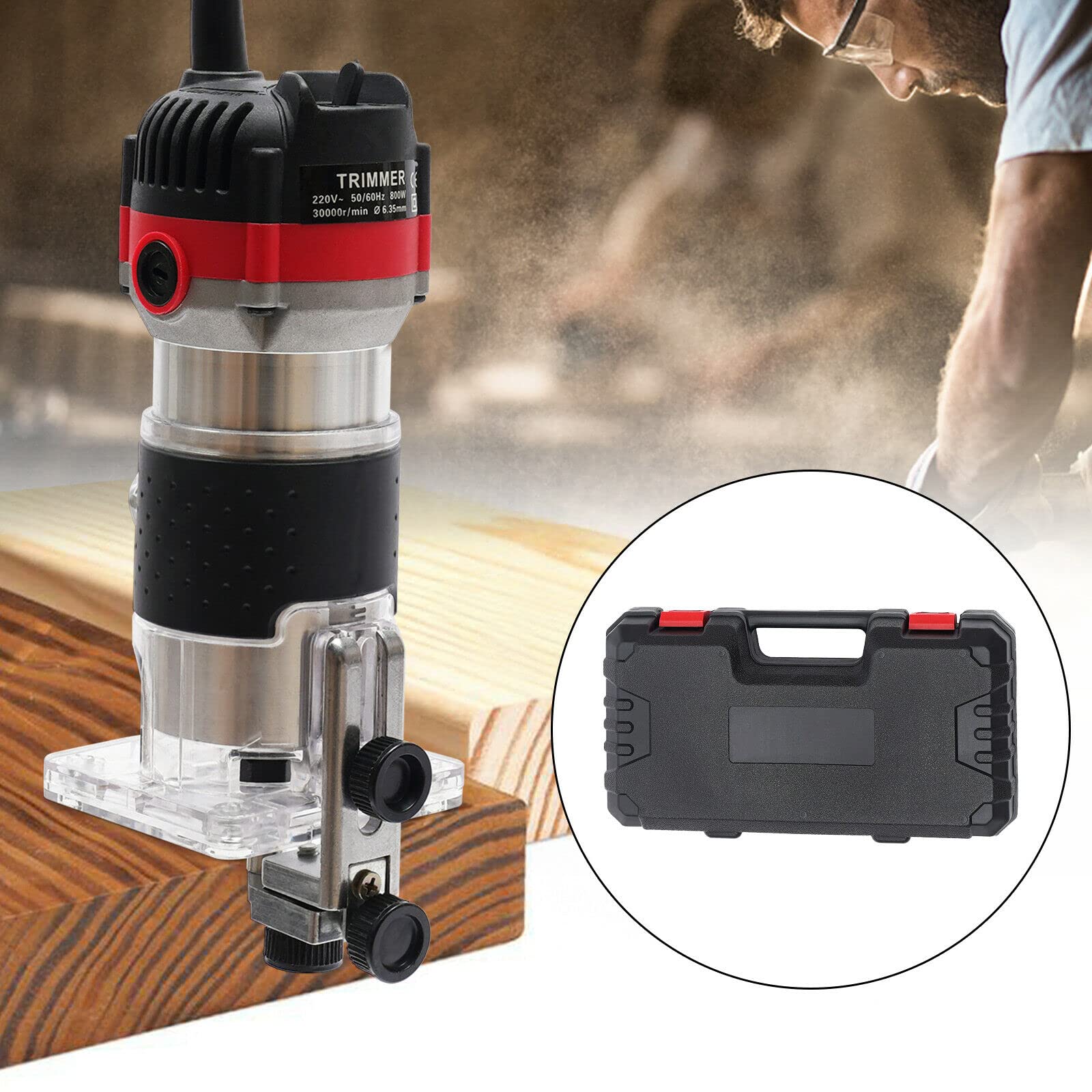 530 W nero tosaerba elettrico Top Fresatrice Logging macchina tosaerba elettrico (corpo in alluminio + scatola di plastica)