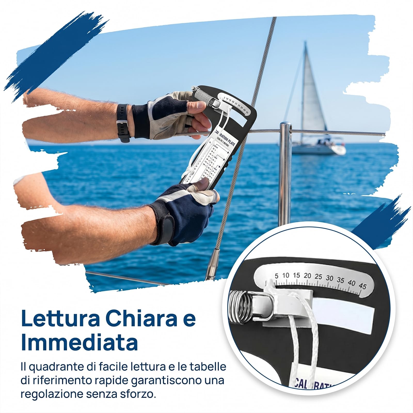 Sharplace Misuratore di Tensione per Sartiame di Barche a Vela, Preciso, Facile da Leggere, Professionale per Prestazioni Ottimali della Vela, Robusto Strumento