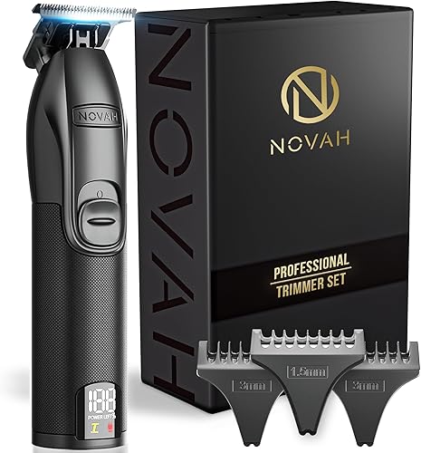 NOVAH Grooming Recortadora de pelo profesional para hombres, recortadora de peluquería inalámbrica en T para barberos
