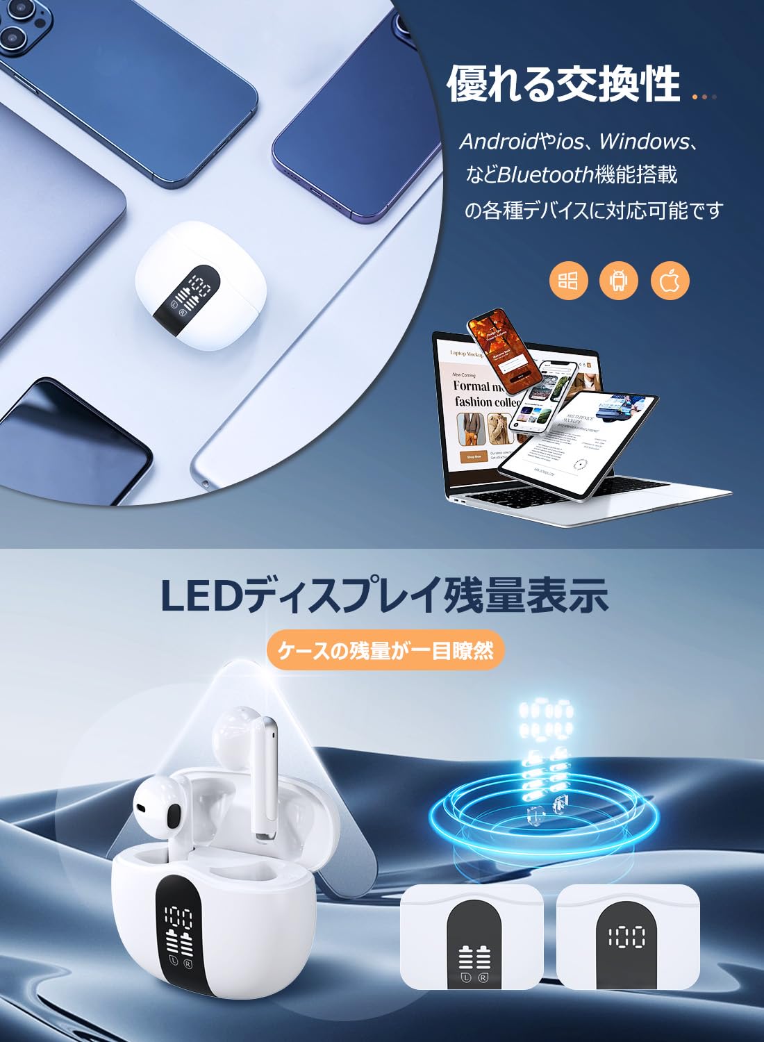 Amazon.co.jp: 【絶好音質】ワイヤレスイヤホン Bluetoothイヤホン