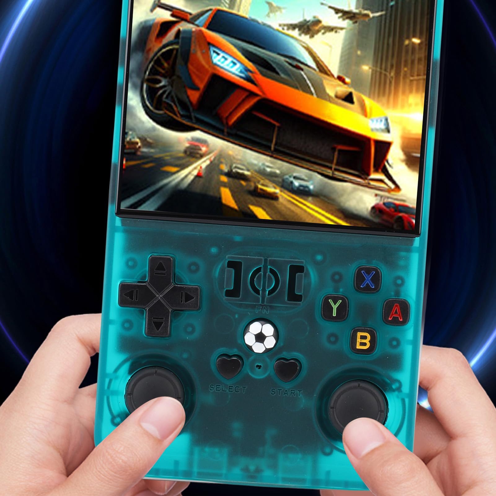 Fabater Open-Source-Handheld-Spielekonsole mit Hochauflösendem Bildschirm und über 60 Emulatoren für Retro-Game-Enthusiasten, Tragbarer Videospiel-Player (Klares Grün #15)