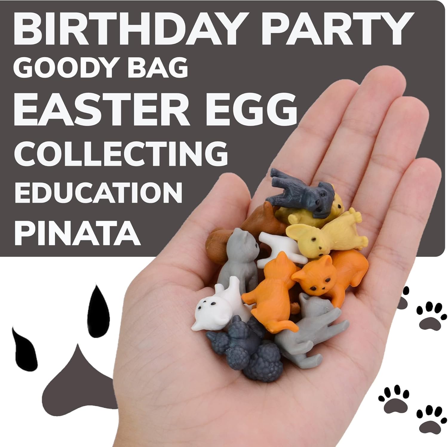 Tiny Dog and Cat Figurines for Kids - Small Animals Toys in Bulk - Little Pet Toys - Tiny Plastic Toys for Kids Classroom Prizes - 50 Pcs - Easter Gifts for Kids