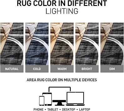 Rugshop Wavy Circles Modern Jute Backing Accent Area Rug Black 2' x 3'