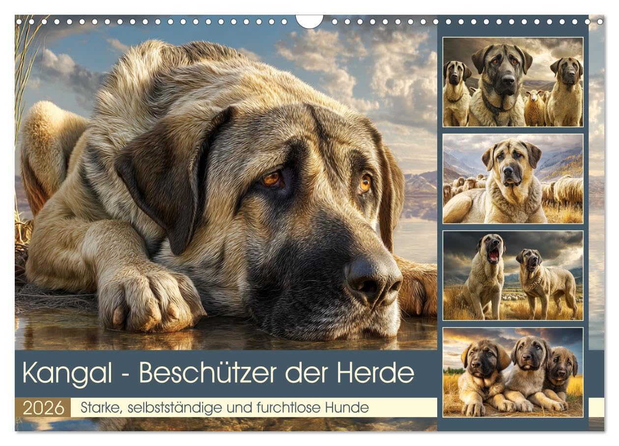 Kangal - protector of the herd. Strong, independent and fearless dogs UK-Version (Wall Calendar 2026 DIN A3 Landscape), CALVENDO 12 Month Wall Calendar — image 1