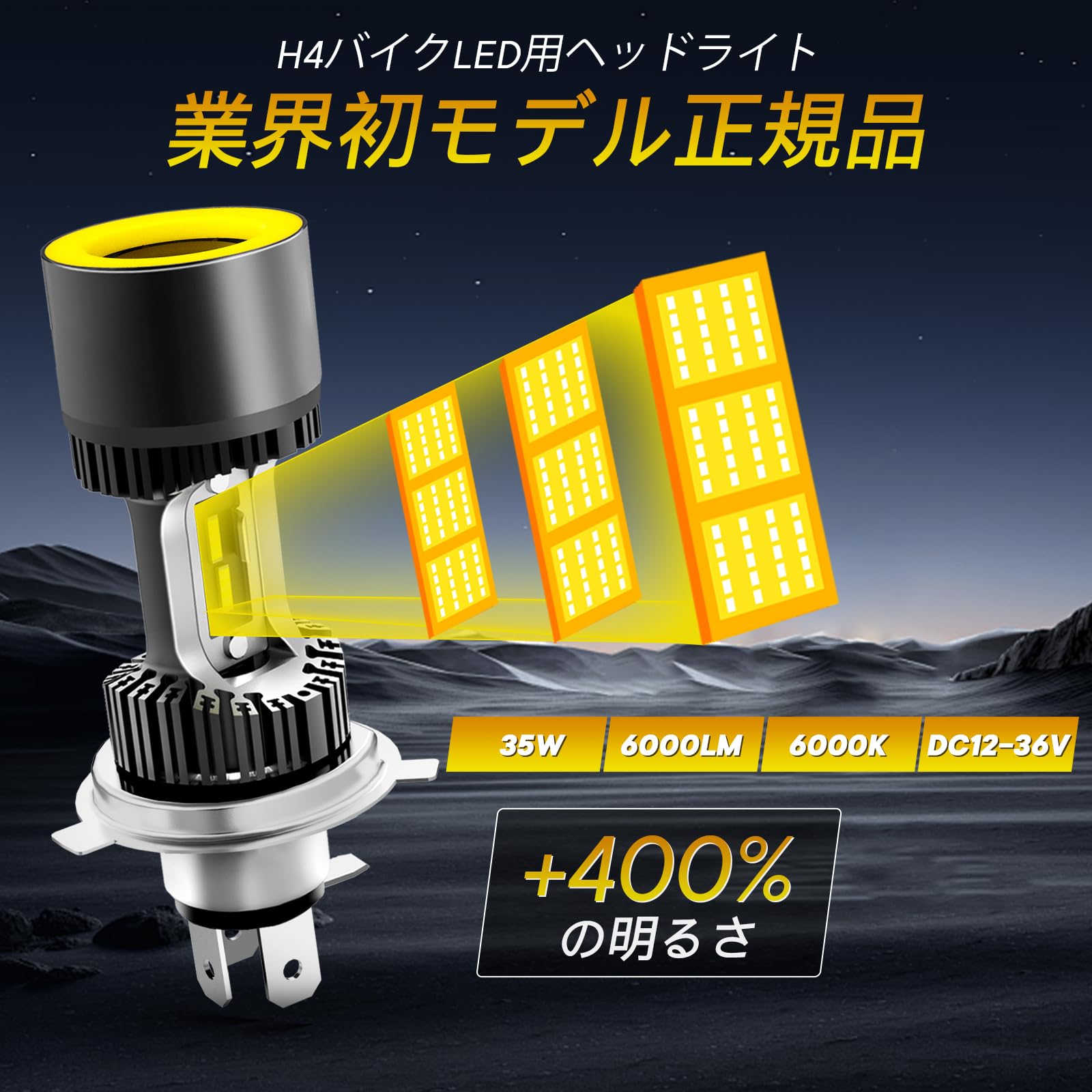 Amazon | 【業界初モデル正規品】AMOLUO H4バイクLED用ヘッドライト 5
