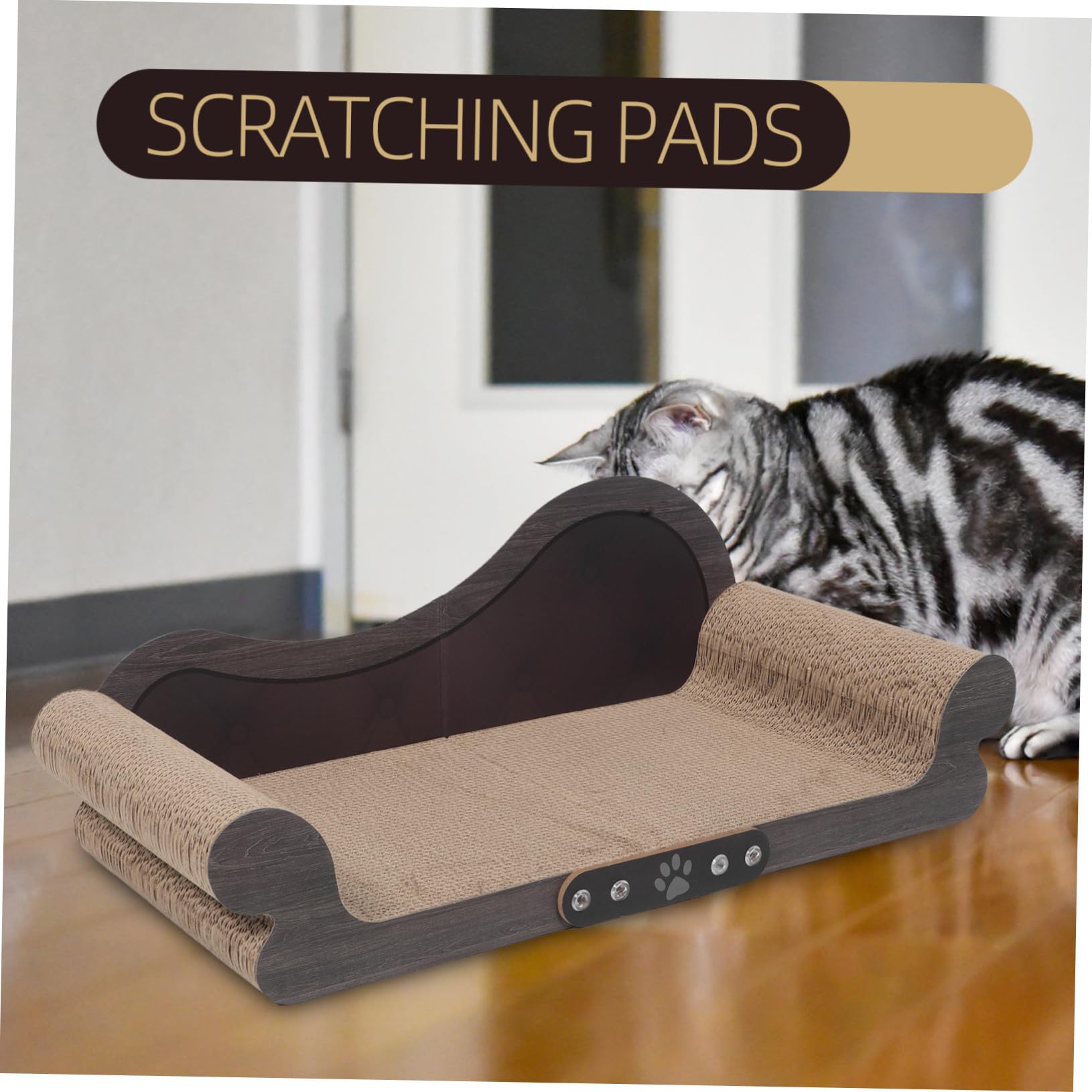 Rascador para Gatos Sofá de Cartón Ondulado Resistente sin Desprendimiento Protege Muebles y Fomenta Arañado Saludable Interiores