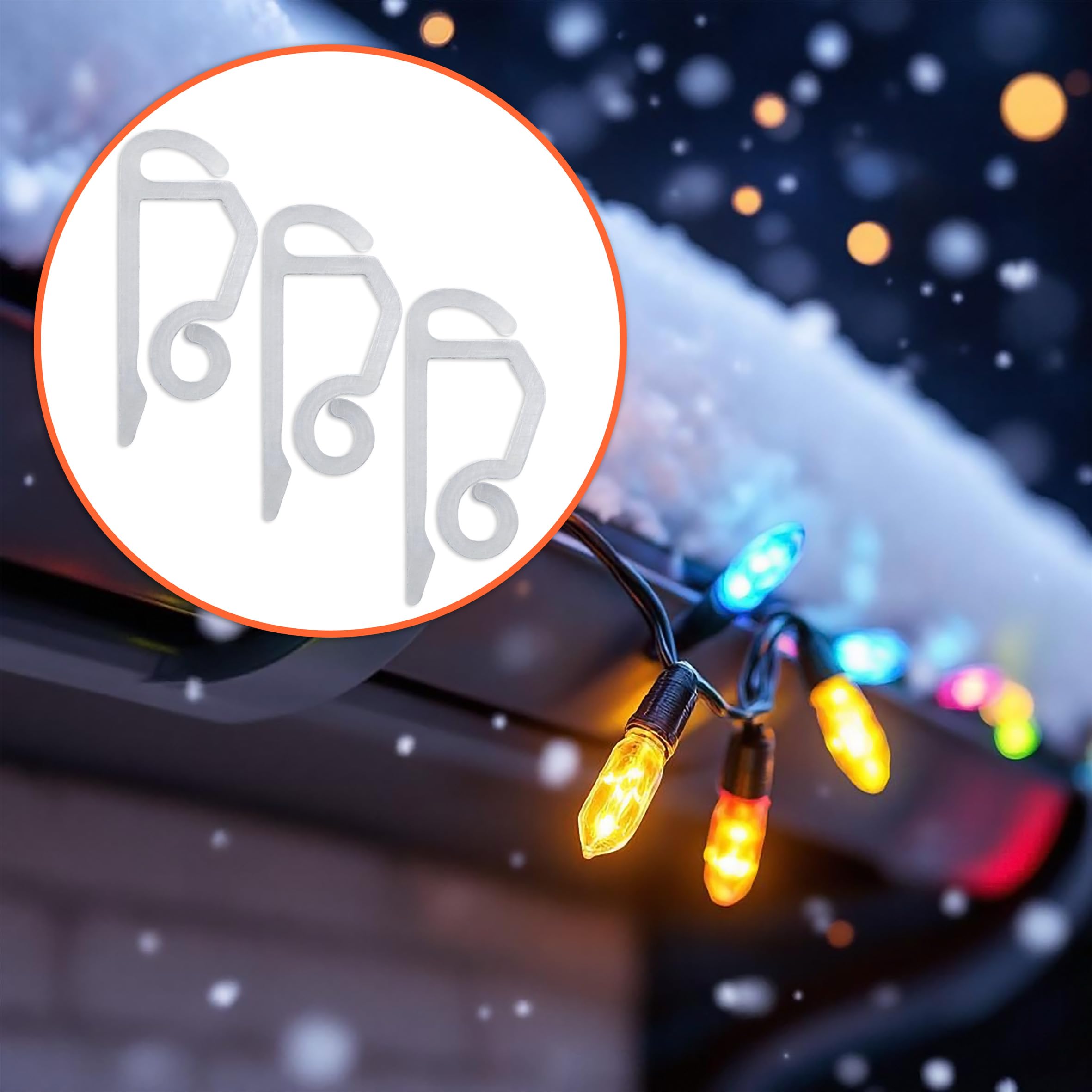 Gancio per fissare ghirlande di lampadine su grondaia – 24 pezzi – Supporto per catena luminosa, rete luminosa, tubo luminoso