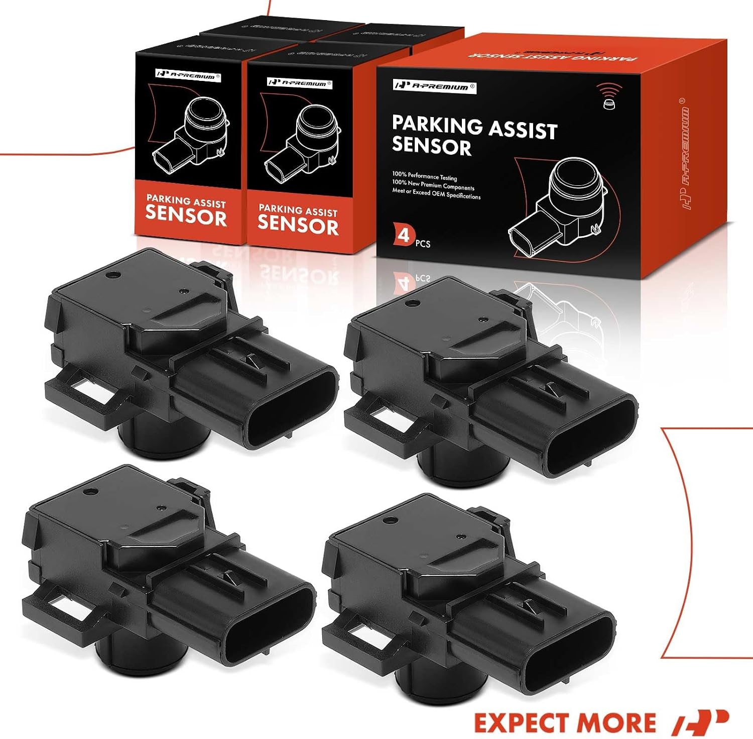 A-Premium 4-PC Reverse Backup Parking Assist Sensor Compatible with Select Lexus & Toyota Models - RX350 2013-2015, RX450h 2013-2015, Venza 2013-2015, GX460 2013-2015, Replace# 8934106030, 8934133260
