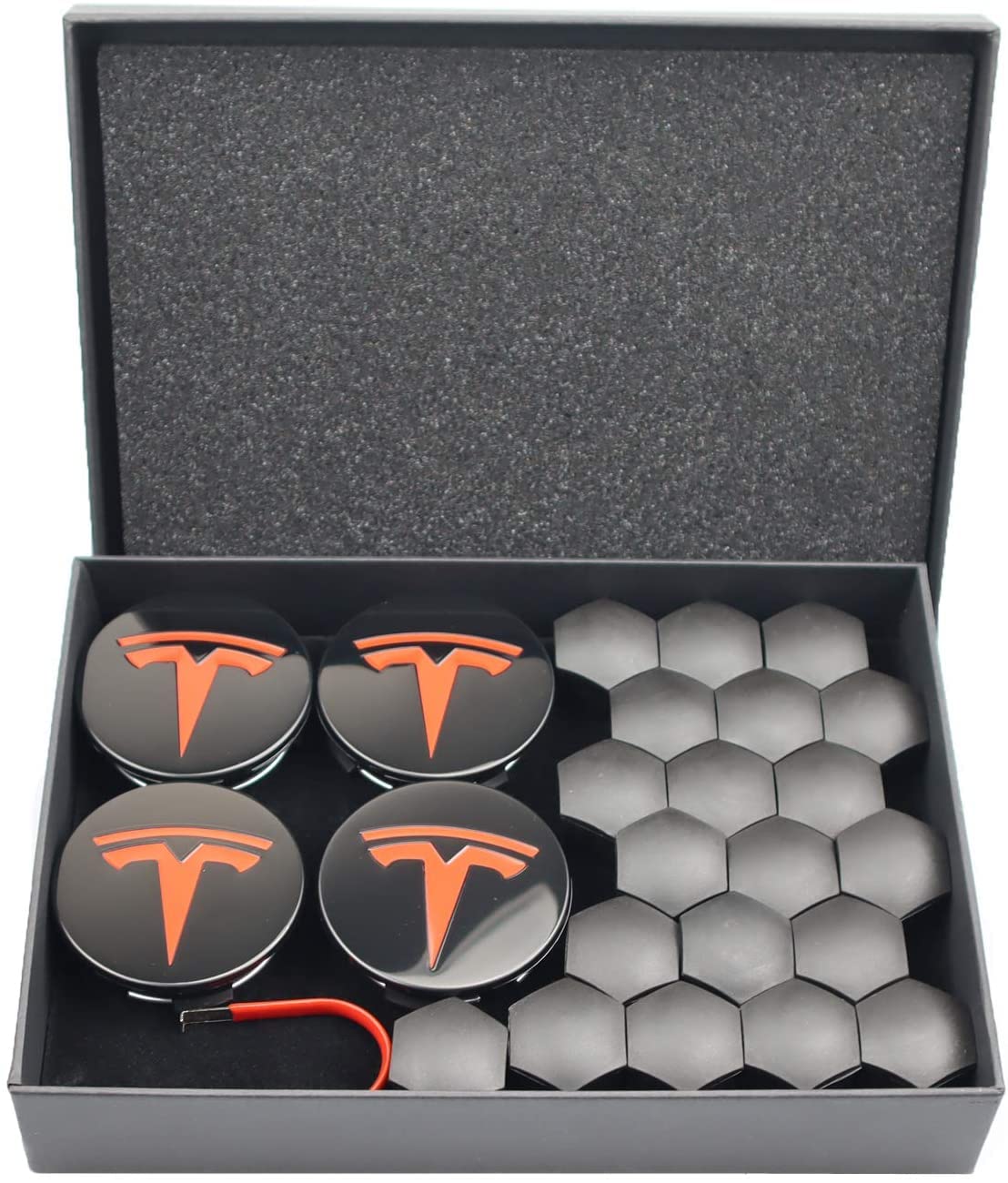 Buy Wheel Center Cap Kit by Tesla 3,Kit Package with 1 Tesla Logo Wheel