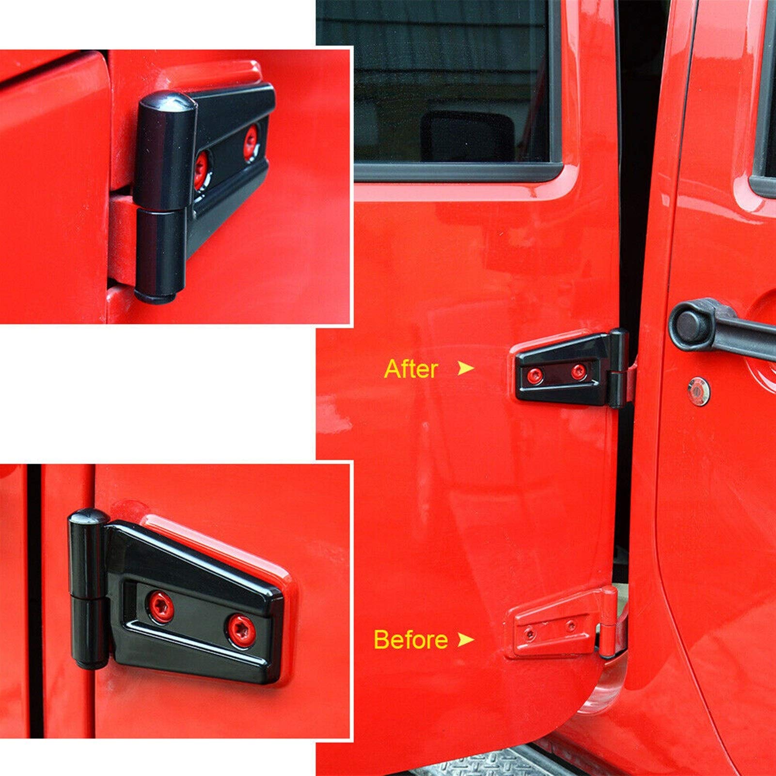10 sztuk wielofunkcyjna osłona zawiasów maski i drzwi, do Jeep, Wrangler JK JKU 2007-2017 Nieograniczone akcesoria Większość urządzeń samochodowych Zestaw do konwersji zawiasów drzwiowych