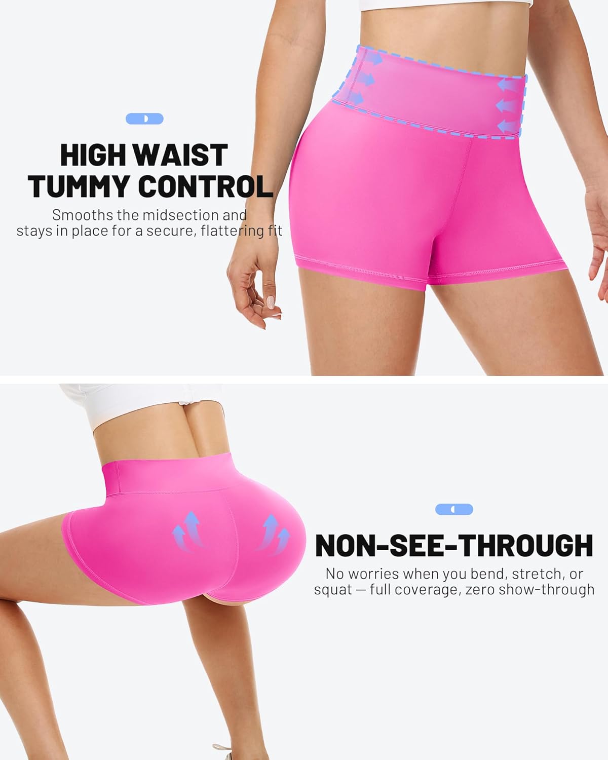 Runhit Women's Workout Biker Shorts - 3"/5"/8" High Waisted Tummy Control Spandex Booty Shorts for Volleyball Gym Yoga Dance - Image 3