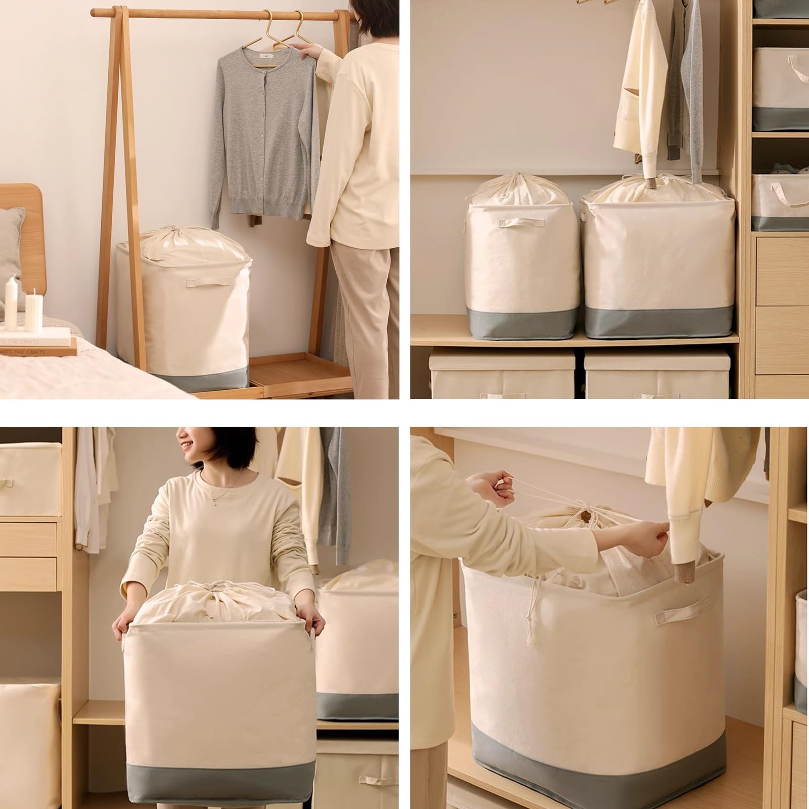 DOSSAE Bolsa Impermeable Extra Grande,Bolsa de Transporte y Mudanza,Bolsa de Almacenamiento de Ropa Plegable,Caja Almacenaje Ropa con Asa Reforzada y Cremallera Robusta. (Size : 50x40x46cm)