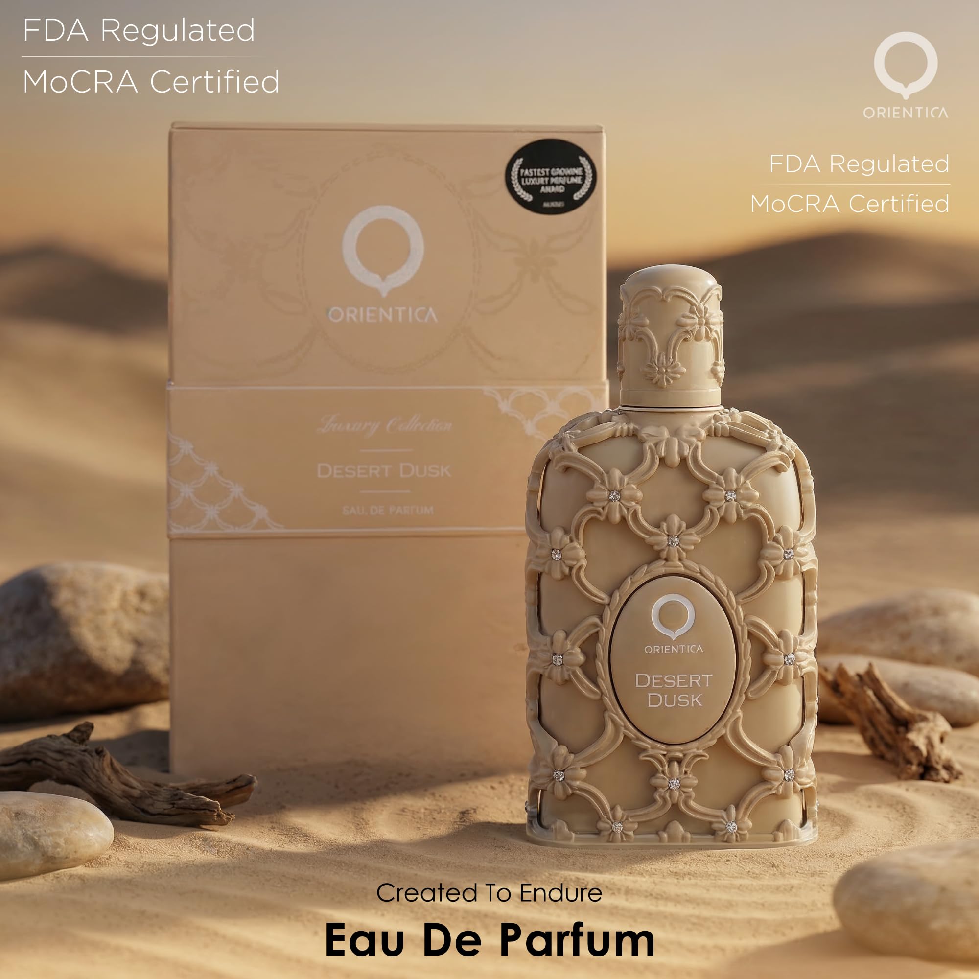 Orientica Desert Dusk Extrait de Parfum 80 ml – Perfume de nicho de lujo para hombre y mujer, fragancia intensa de oud, larga duración, perfume árabe premium, idea de regalo