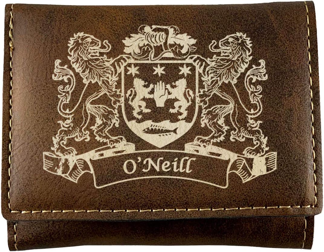 O'Neill Irish Coat of Arms Rustic Leather Wallet