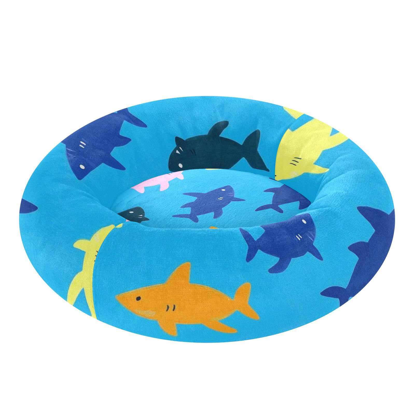 Panier requin bleu taille S pour le repos des chats et petits chiens