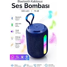 arjl  Ta nabilir Mavi Bluetooth Hoparl r RGB LED I kl  G l  Ses Bombas  USB Type-C Kablosuz