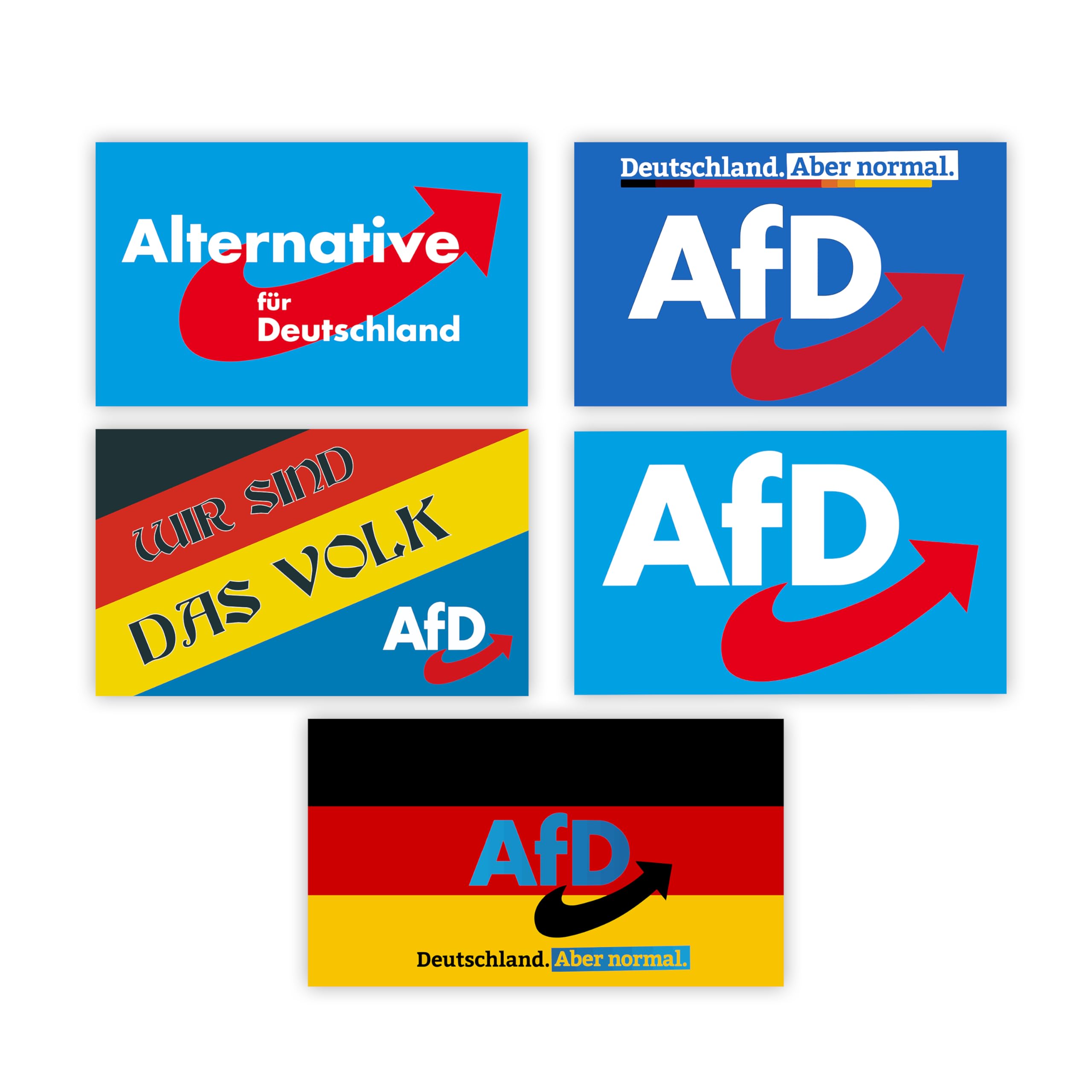 FlagShipper AfD Sticker 125 Stück – Alternative für Deutschland Fahnen – AfD Partei Fanartikel Aufkleber Set – Wahlkampf Zubehör für Bundestagswahl, Landtagswahl & Demonstration