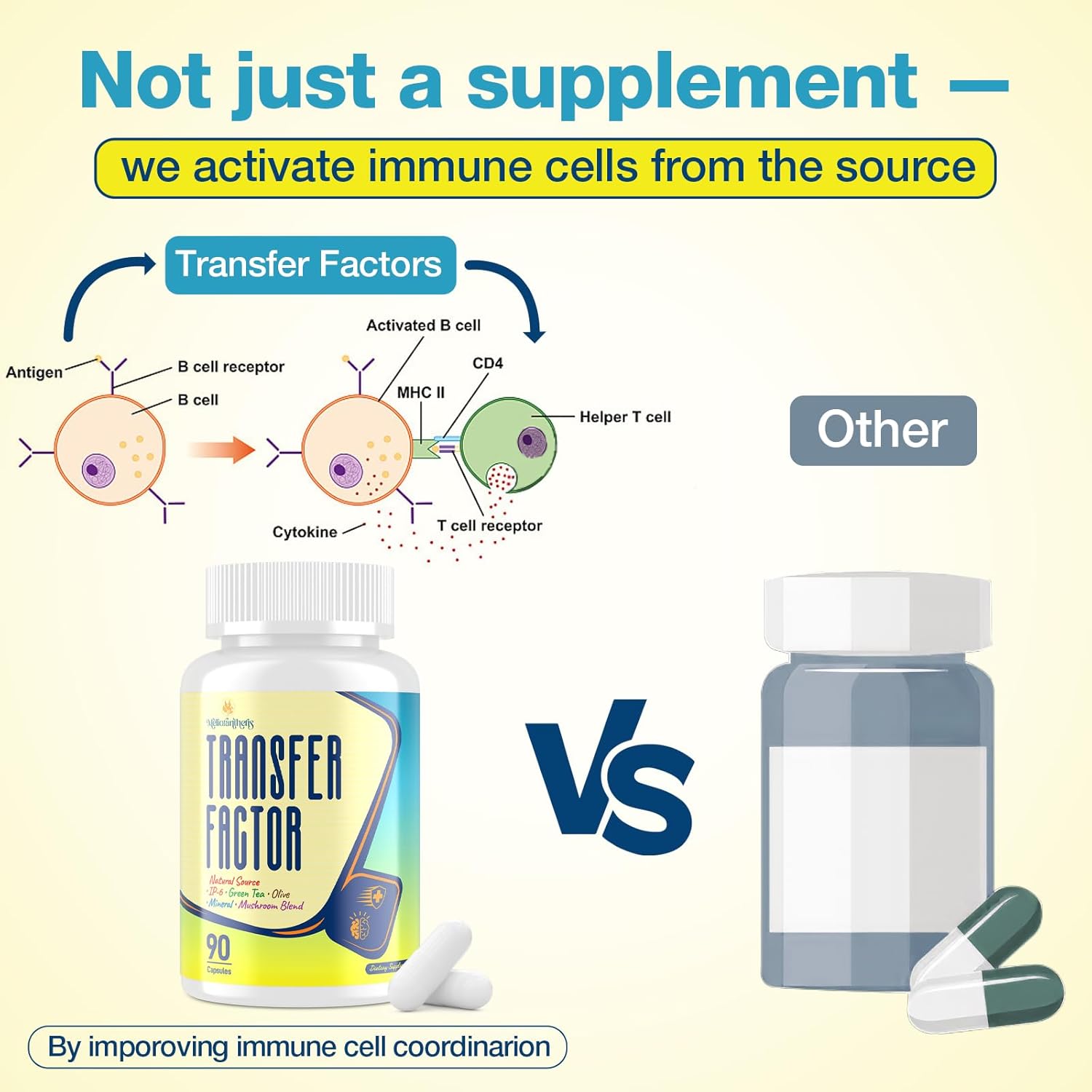 Transfer Factor 1800mg | Colostrum & Egg Yolk Extracts with Zinc and Selenium | Immune & Cognitive Support | 90 Capsules - Image 3