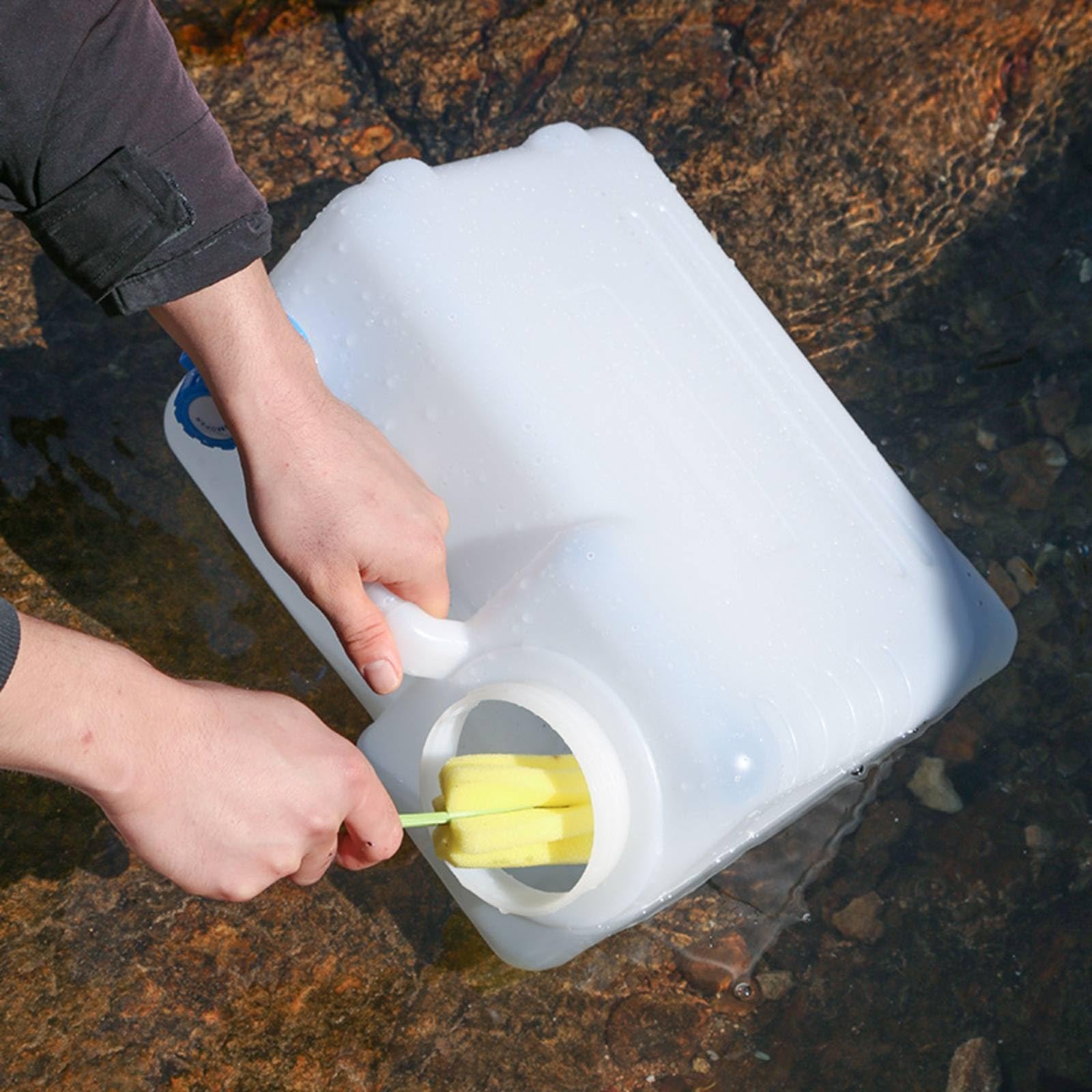 Bidón con Asa para Uso Alimentario | Higiénico, Bidón Agua con Grifo, Práctico, para Camping, Vehículos, Campistas, Viajeros