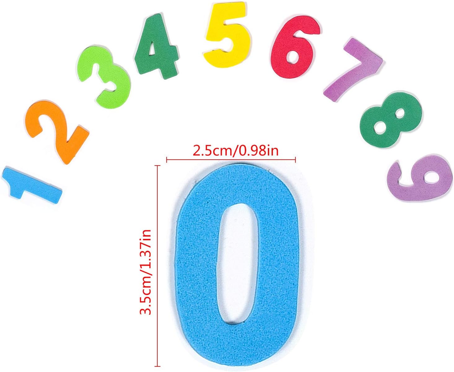 210pcs Foam Number Letter Stickers, Colorful Number Adhesive Stickers for Kid's DIY Arts, Craft Supplies, Greeting Cards, Home Decoration image 3