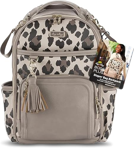 Miniatura 15 de Itzy Ritzy Mochila para pañales – Mochila para pañales Boss Plus de gran capacidad con 19 bolsillos, cambiador, clips para cochecito y correas Teddy