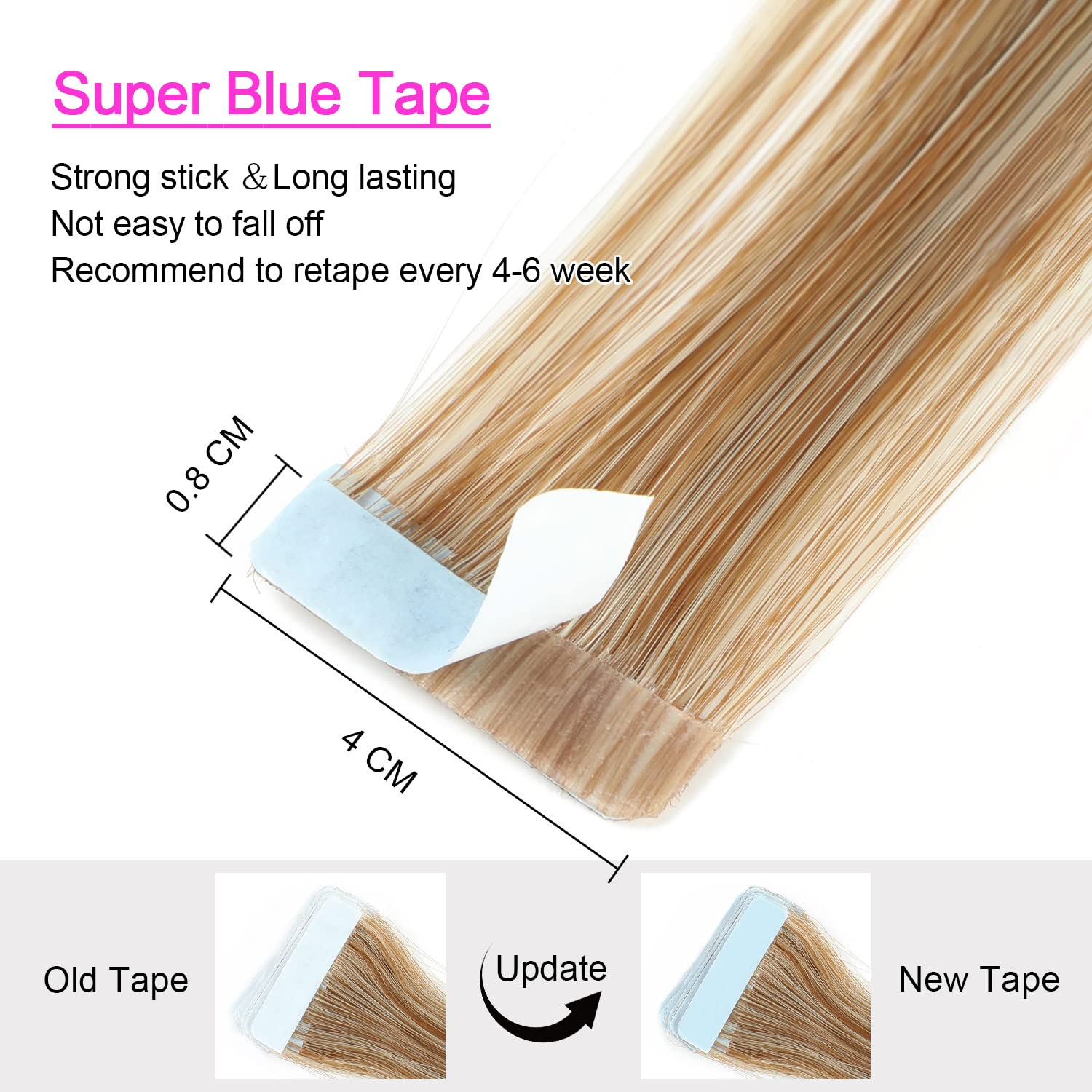 Hairlocs ‘HL-00’ Straight 20” Inch Tape-In Hair Extensions Set of 20 Strips ? Amazon.com : MapofBeauty 20 main image 2