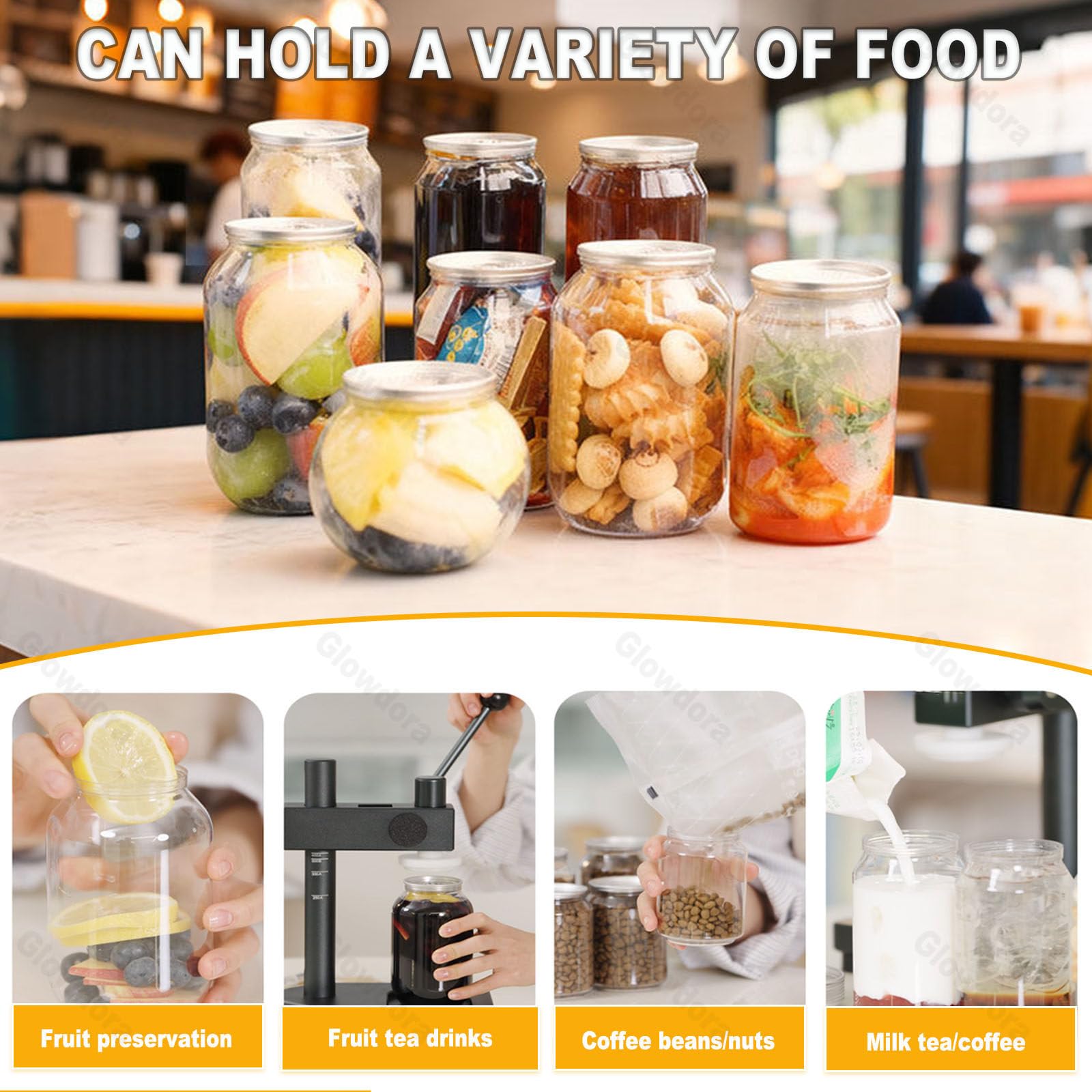 Pack De 100/200 Botellas De Plástico Pet Con Tapa, Formato Lata, 55mm De Diámetro, Capacidades: 250ml, 300ml Y 500ml. Envases Para Batidos, Café, Cerveza O Zumo De Manzana 500ml/6.7in(100sets)