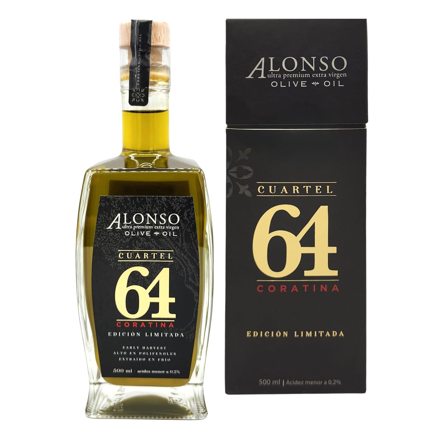 Alonso, Extra Virgin Olive Oil, Chile, 2025 Harvest, Gold NYIOOC 2025, Gift, Exclusive production, Southern Hemisphere, Single Source, Family Farm, 500ml (16.9 FL) (Curatel 64)