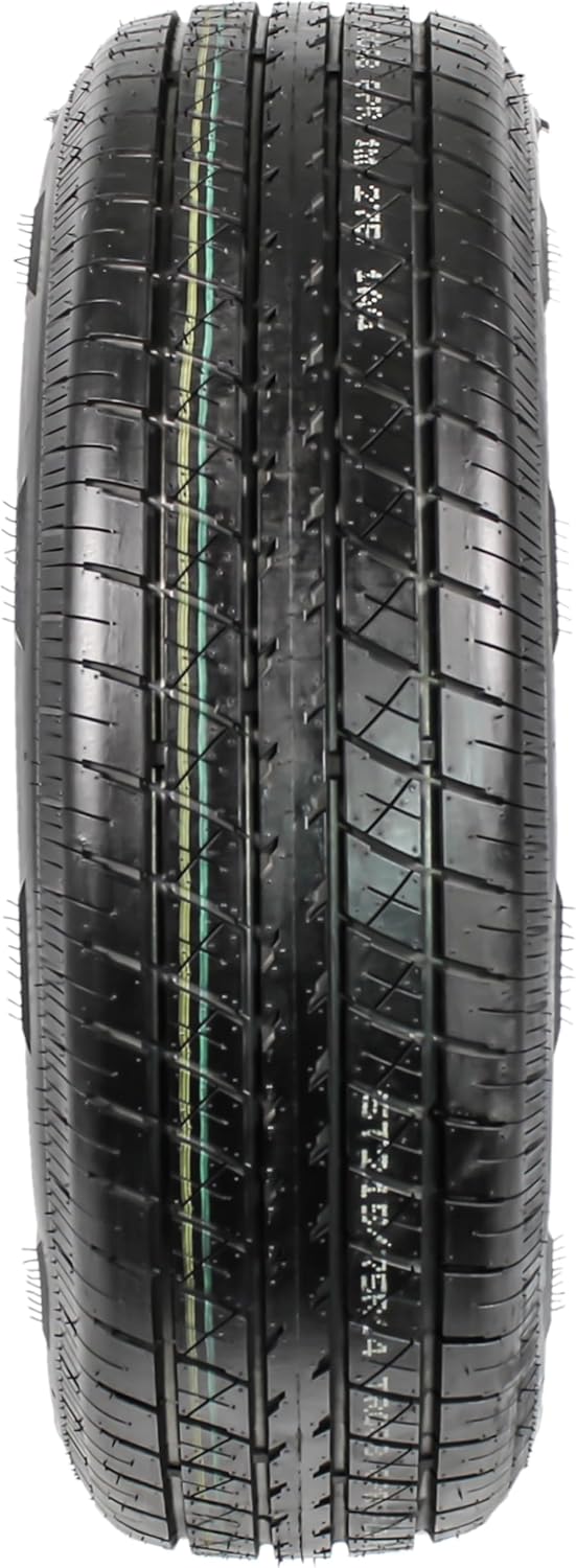 eCustomrim Radial Trailer Tire ST215/75R14 14 Inch 5 Lug Avalanche Black Aluminum Rim