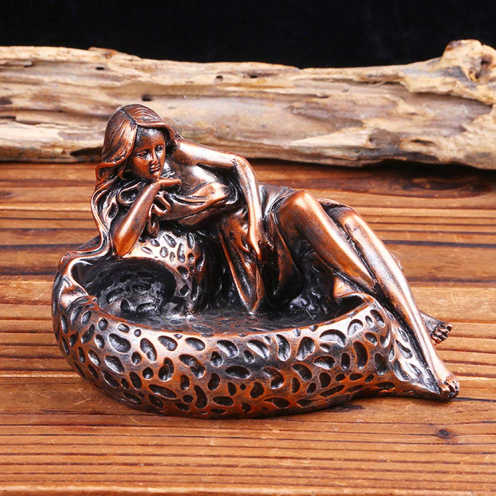 Petite statue et petit cendrier fille endormie mignon, cadeau idéal pour couples