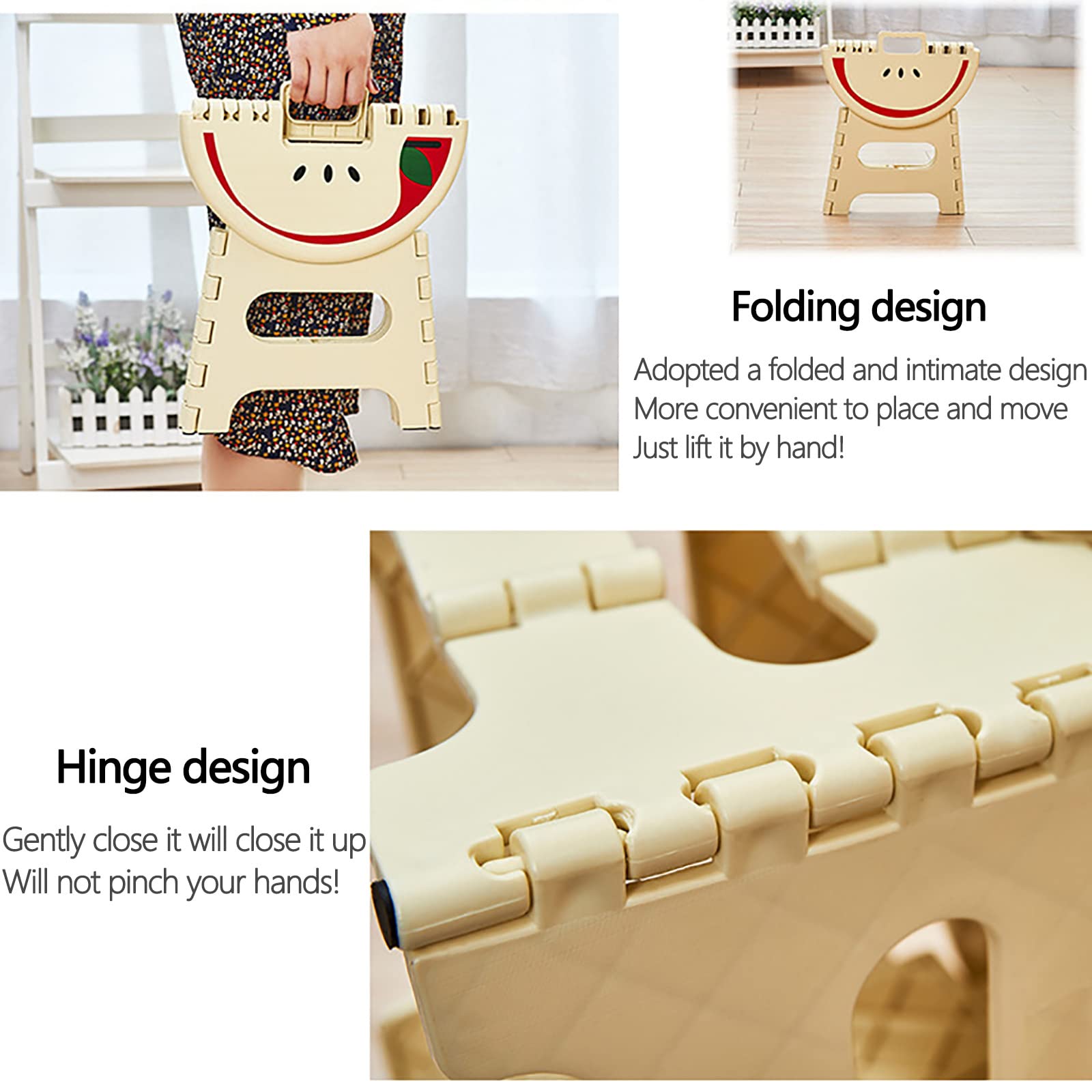 Silla plegable de plástico Creativo Taburete diseño de fruta taburete bajo portátil al aire libre casa jardín banco pequeño