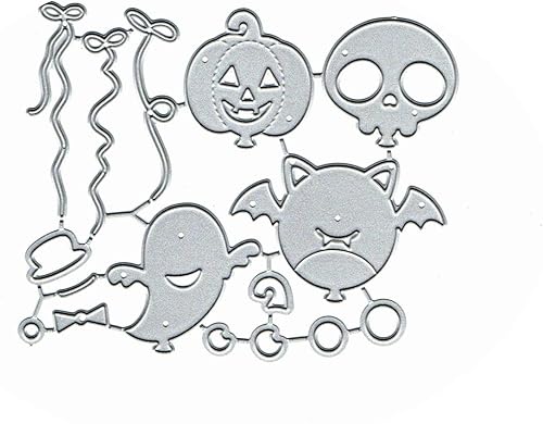 Miniatura 2 de Troqueles de metal con forma de murciélago de globo espeluznante para Halloween, Halloween, fantasma, calavera, calabaza, murciélago, lazo,