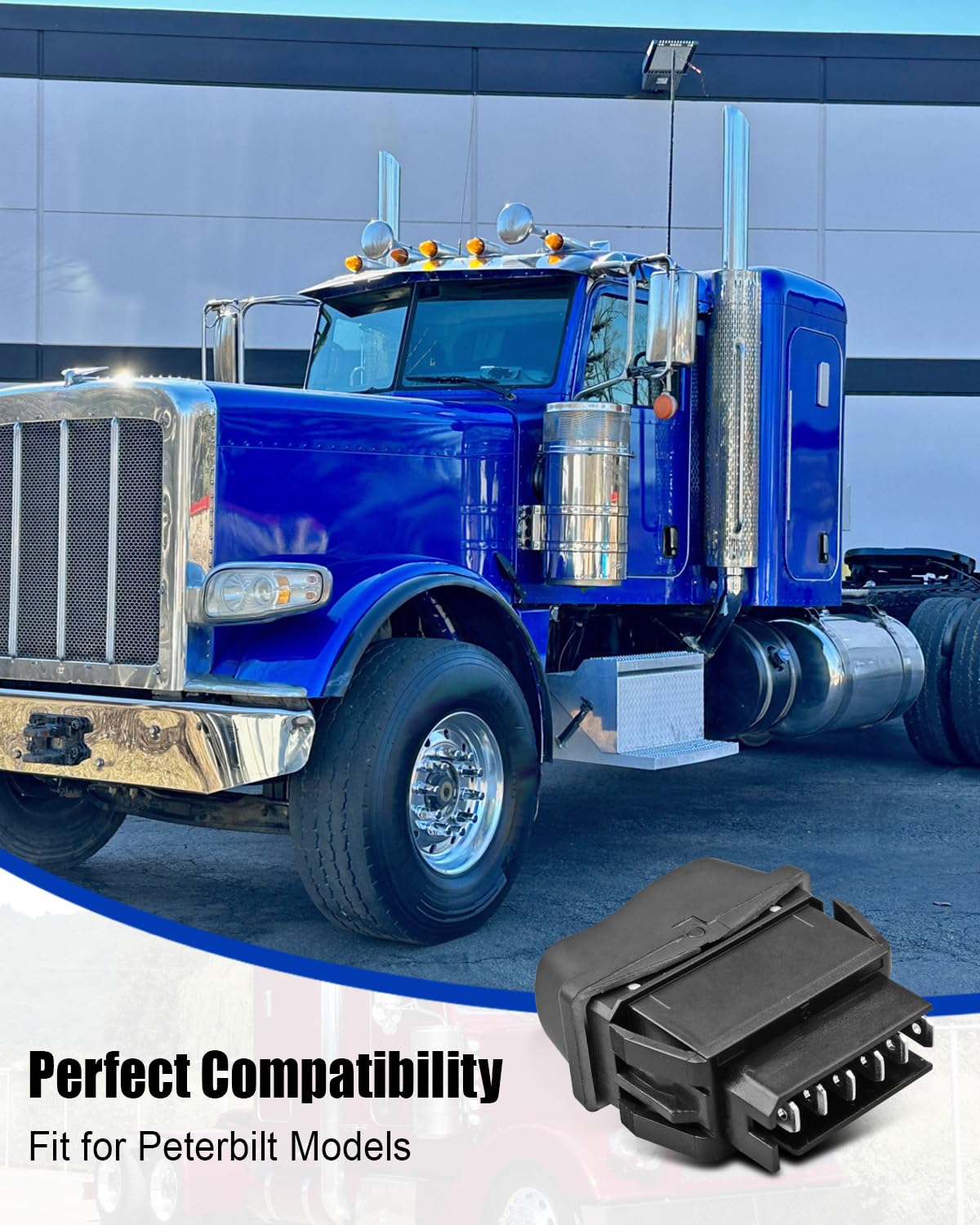 Window Switch Right Passenger Side Fit for Peterbilt, Master Power Window Switch Replace 1609210 16-09210PKG 1609210PKG 16-09210, 6 Pin