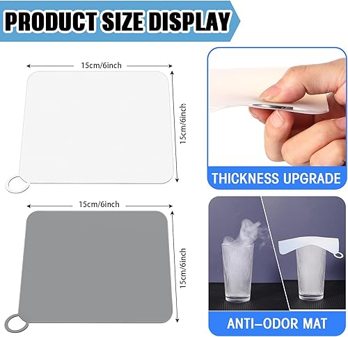 Vista 28 de Yinkin 6 tapas de drenaje para mantener alejados a los insectos de silicona, tapones de drenaje para bañera, tapetes antiolor, tapones desodorantes
