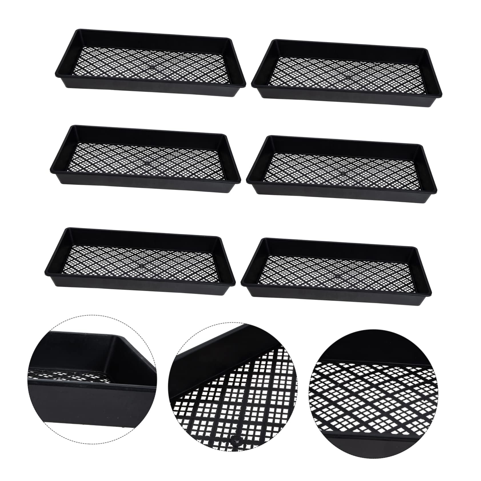 VANZACK 6pièces Plateau de Germination à Fond Creux Lot pour Pépinière et Semis Conteneurs de Plantation Socle de Germination