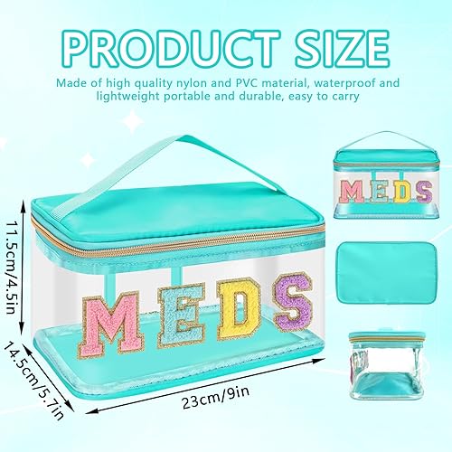Miniatura 2 de Bolsa transparente con parche para medicamentos y medicamentos con asa, bolsa de viaje de felpilla para maquillaje y cosméticos, para mujeres y