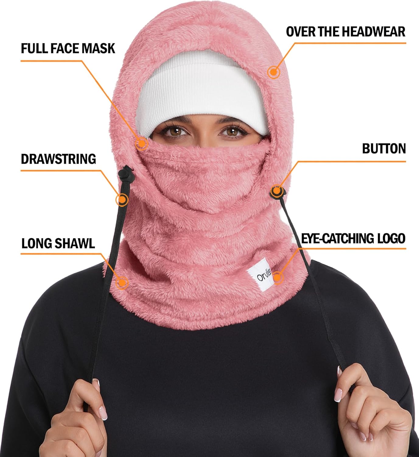 Winter Thermal Balaclava, Polar Fleece Hood Ski Mask for Women Men, Windproof Face Mask Cover Hat Neck Warmer Scarf - Image 3