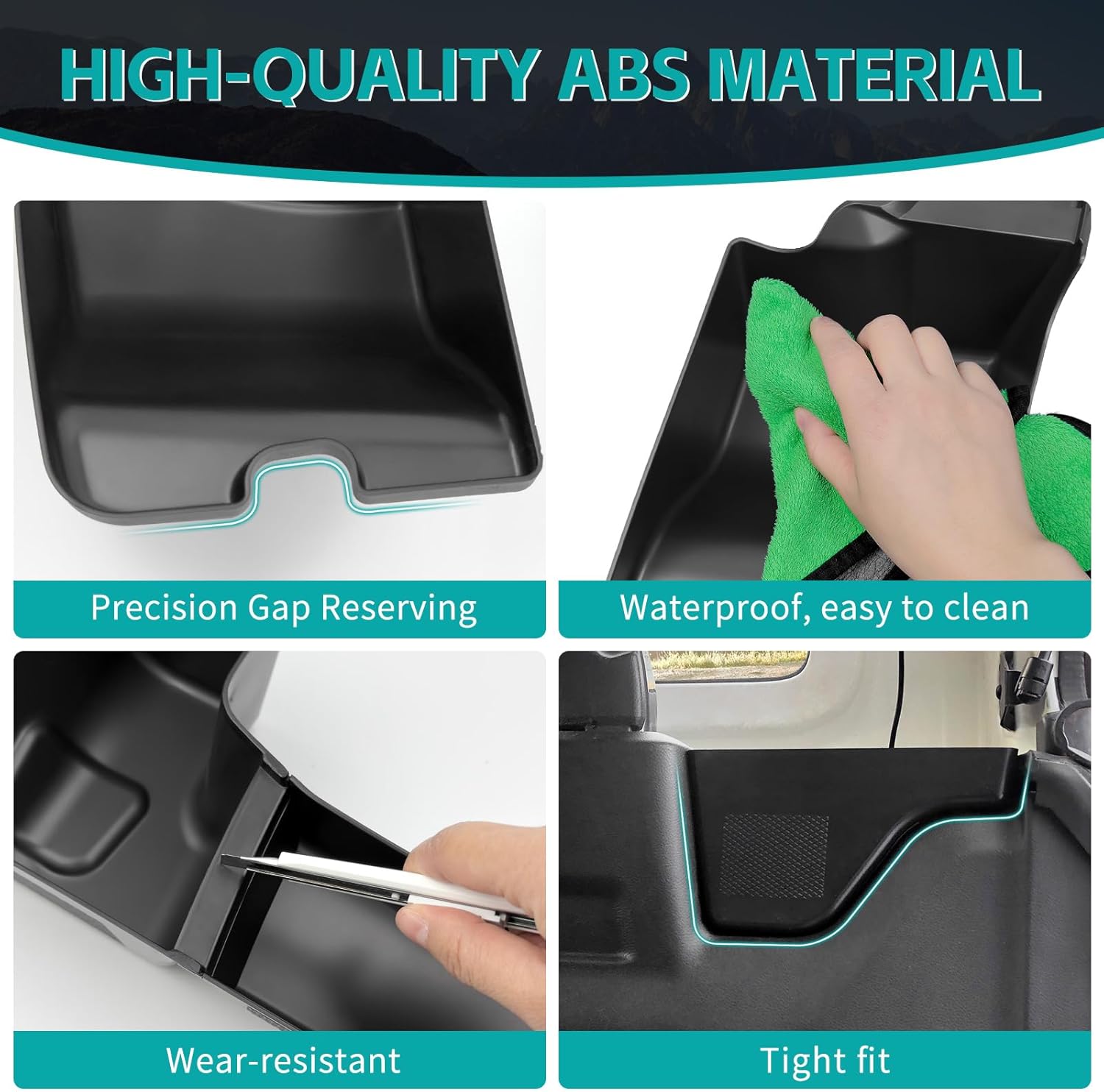 Rear Trunk Organizer Tray Compatible with 2024 2025 Jeep Wangler JL JLU 4XE Rubicon Sahara 4 Door, Wheel Well Storage Box Cargo Organizer Accessories for Jeep Wangler JL (Left + Right)