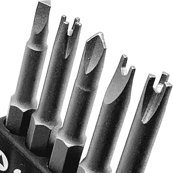 Special Shaped Screwdriver Insert Bits Set in 5 Different Shapes U-Shape, Y-Type, Triangle, Inner Cross, 3-Points