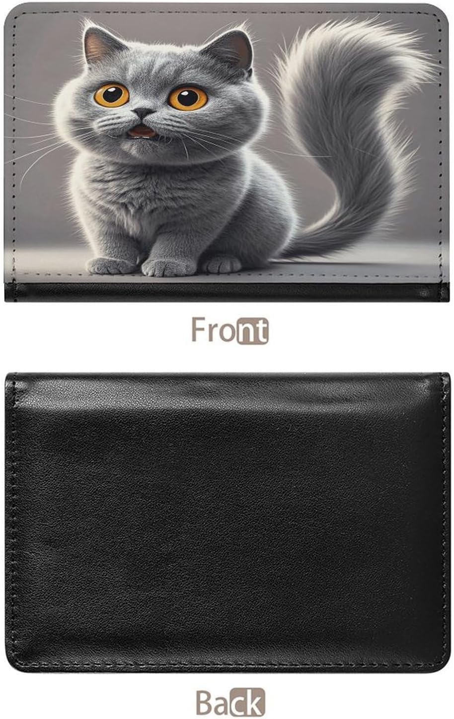 Cute Funny Grey Cats Pattern Passport Holder for Travel Essentials Ultra Slim Passport Wallet Leather Passport Cover Waterproof Travel Wallet Cute Passport Book Travel Accessories image 3