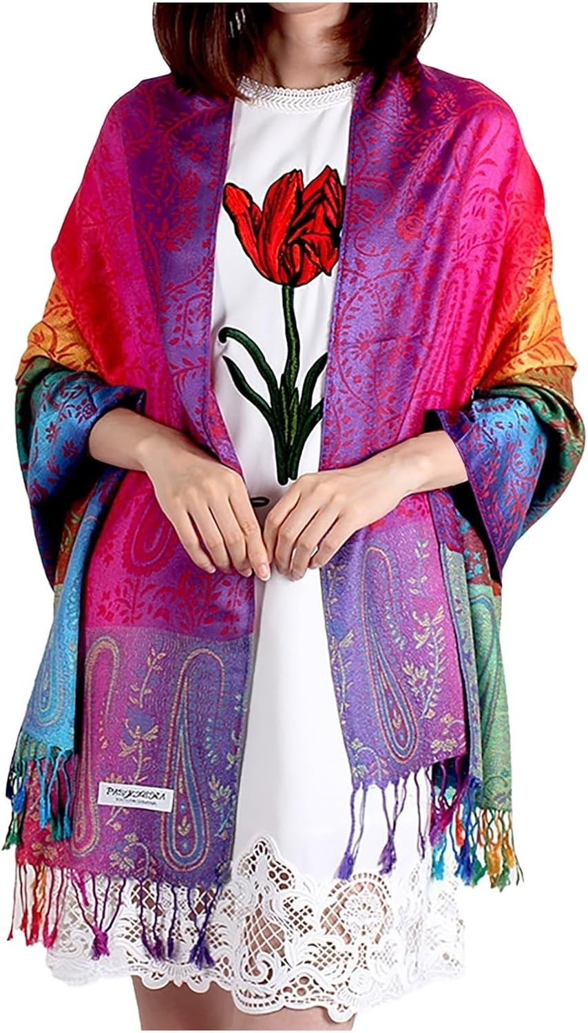 ブルー チェック - スカーフ・ストールの人気通販 | minne byGMOペパボ 国内最大級のハンドメイド・手作り通販サイト レインボーフローラルプリントロングスカーフ、女性用ブランケットラップ、冬用女性用リネンスカーフ、大きなタッセル