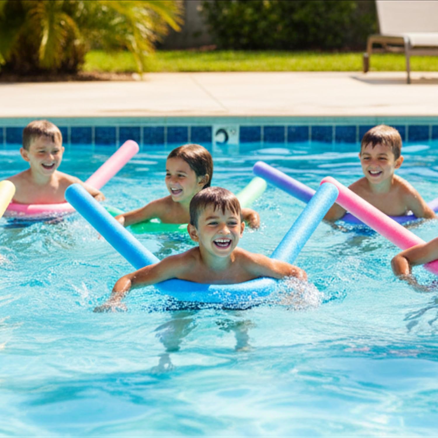 6-Pack Pool Noodles Foam - 59 Inch Swimming Noodles for Water Games & Pool Floats, 6 Colors Foam