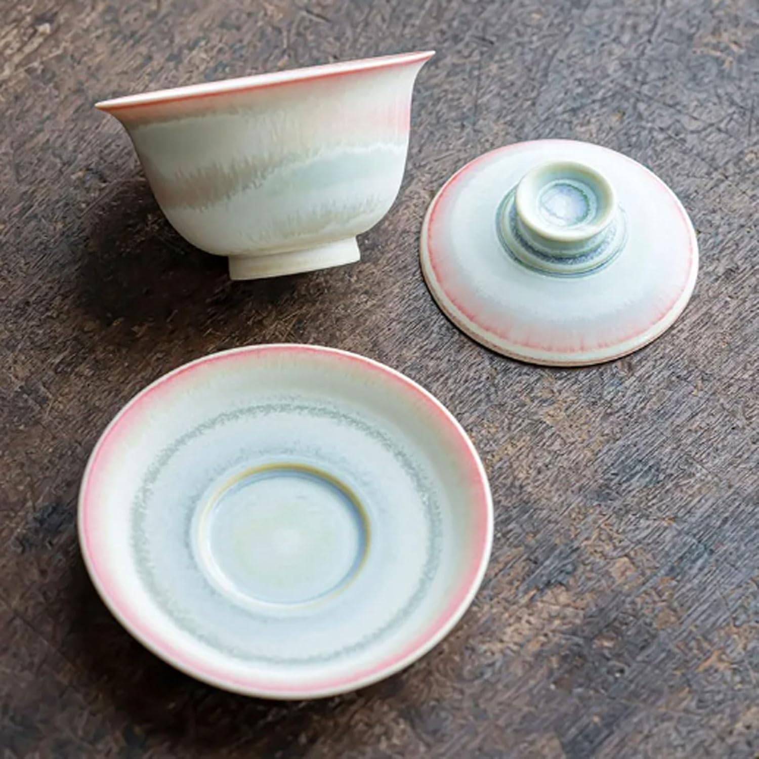 茶碗 窯変更ピンクガイワン中国茶碗カンフー茶碗母の日ギフト寝室クリスマスコレクション